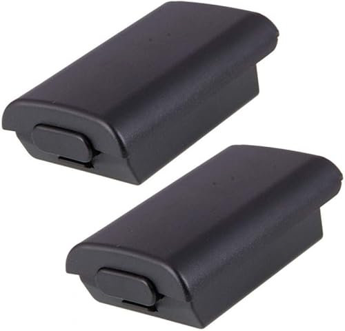 2x Black AA Battery Holder Shell Back Door Cover Lid Replacements, Compatible with Xbox 360 Wireless Controllers
