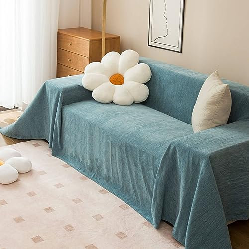 Homxi 1 Sitzer Sofabezug,180x180CM,Sofa Überzug Universal Einfarbig Sofaüberwürfe Chenille Handtuch Sofa Grün Sofabezug Decke