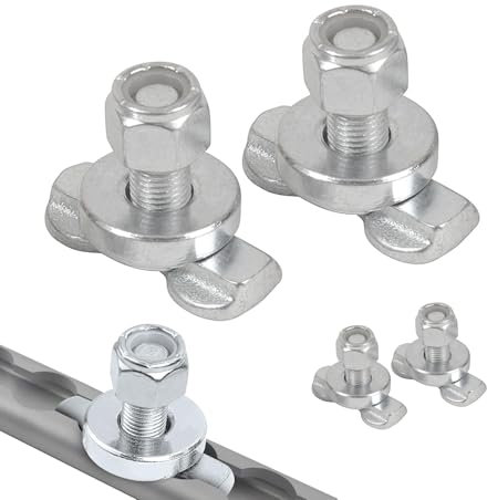 Oldbones L-Track Double Lug Threaded Stud with 3/8-24 UNC Thread - L-Track Rail Tie-Down Anchor for Enclosed Trailers, Cargo Vans & Aircraft, 4 Pack (Rail Not Included)