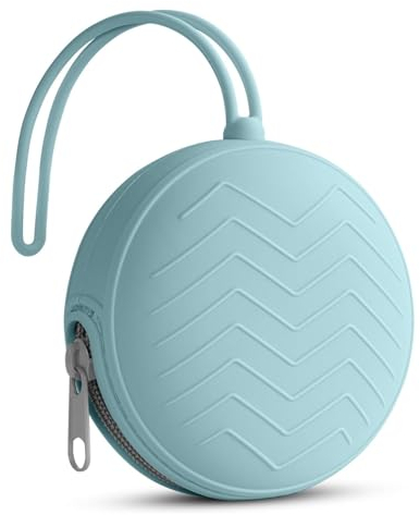 SHUBEIEUMI Porta Succhietto in Silicone, Chiusura a Cerniera Lavabile Contenitore per Ciuccio, Custodia in Silicone per Ciucci per Bambini da Viaggio, Portatile Custodia per Ciuccio-Blu