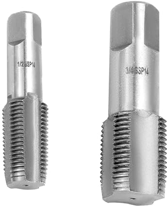 2 Stück Rohrgewindebohrer Set,Kohlenstoffstahl Gewindeschneider 1/2 zoll, 3/4 zoll Innengewinde, Einschnittgewindebohrer, für Wasserrohrverbindungen, Autoreparatur und Maschinen
