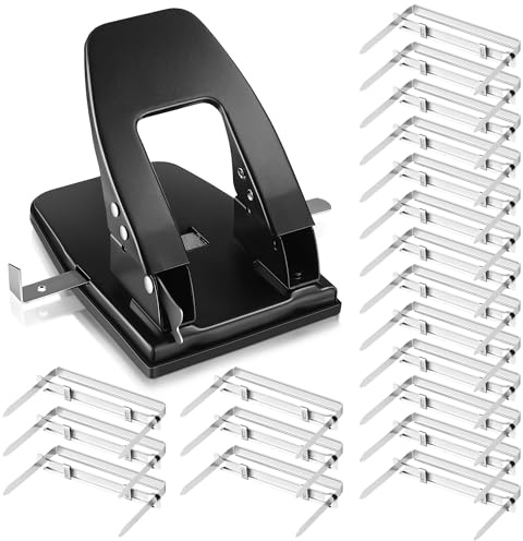 Dreyoo Two Hole Punch with 50pcs Paper Fasteners, 30 Sheet Capacity