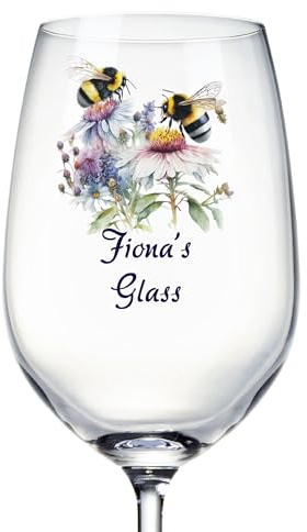 ukgiftstoreonline Personalised Bumble Bee Wine Glass Gift for Her