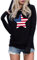 Susongeth Kapuzenpullover mit amerikanischer Flagge für Damen, 4. Juli, Patriotisches Langarmshirt, Unabhängigkeitstag, USA-Flagge, Pullover, Schwarz-5, XL