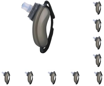 Adoorniequea Lot de 10 bouteilles d'eau portables en silicone pour poignet 200 ml Noir