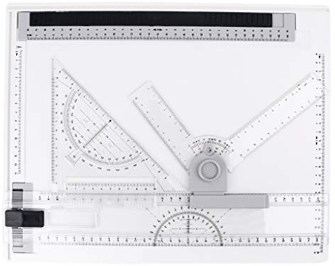 A4 Zeichenbrett, leicht, multifunktional, Zeichentisch mit verstellbarem Messsystemwinkel für Grafik, Architekt, klarer Lineal Grafikwinkel