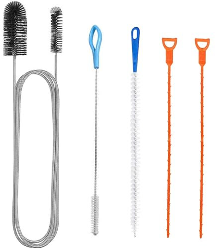 Drain Unblocker and Cleaner Tool 5PCS Shower Drain Unblocker, Multifunctional Sink Unblocker Tool, Bathroom Pipe Unblocker Plug Hole Brush Drain Cleaning Tool Kitchen Sink Unblocker