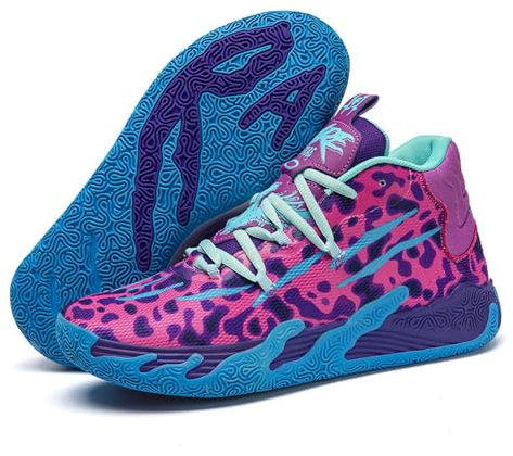 Hixingo Men's Basketball Shoes Boys High Top Basketball Trainers Comfort Tennis Running Trainers Sneaker Breathable Children's Sport Shoes for Unisex