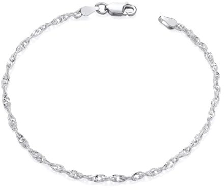 Old English Jewellers Sterling Silver 925 Singapore Twisted Rope Ladies Bracelet 7.5 inch