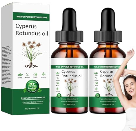 Cyperus Rotundus Oil, 120ml Reines Cyperus Oil Silky Haarentferner, Natürliche Ätherische Öle Cyperus Zur Haarentfernung, Pure Reifes Cyperus Rotundus-Öl Zur Reduzierung Des Körperhaarwachstums (2PCS)