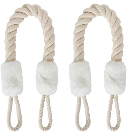 2PCS Anti-Collision Door Handles Rope Pet Teeth Protection Rope Buffer Doorstop Rope Soft for Bedroom Door Balcony Door, Doorstop Rope (White)