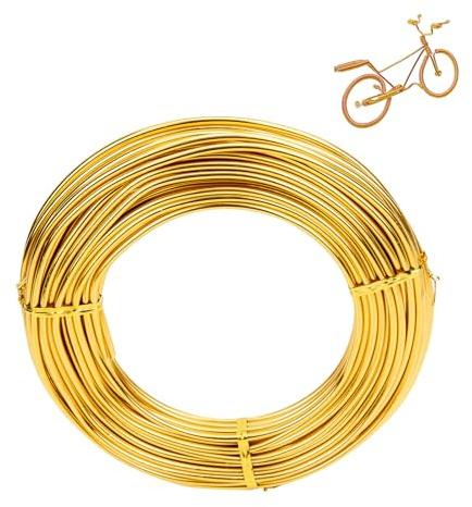 3mm x 10m basteldraht,aluminiumdraht,schmuckdraht,draht zum basteln,aluminium-draht,aluminium craft wire,bindedraht modellierdraht für dekoteile, DIY-skulpturen,kranzherstellung & bonsai-bäume-gold