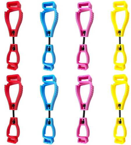 Glove Clips, 8PCS Glove Clips for Work Glove Holders, 4.9x1.3x0.7'' Separatable Glove Clips, Portable Plastic Glove Holder for Hats, Glove Holder Clip