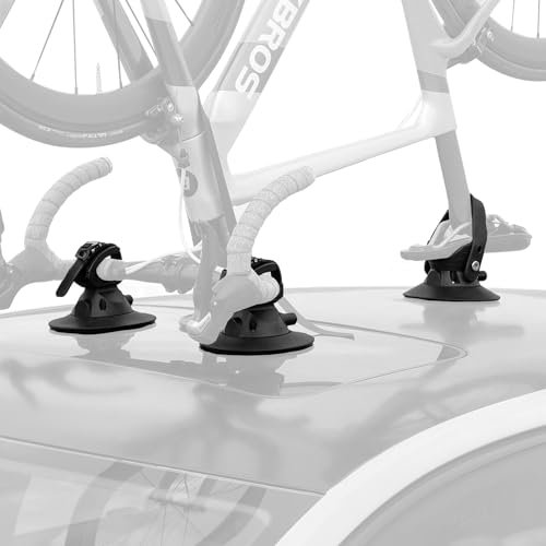 ROCKBROS Porte-Vélo de Toit Électrique ou Manuel avec Ventouses Puissantes en Aluminium, Support pour 1 ou 2 Vélos Route VTT Vélo Électrique Compatible SUV Berline