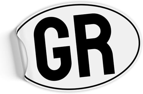 Finest Folia Länderkennzeichen Aufkleber 17,5x11,5cm nach DIN Norm Zertifiziert Kennzeichen Sticker für Auto LKW Wohnmobil Wohnwagen selbstklebend wetterfest R226 (12 Griechenland)