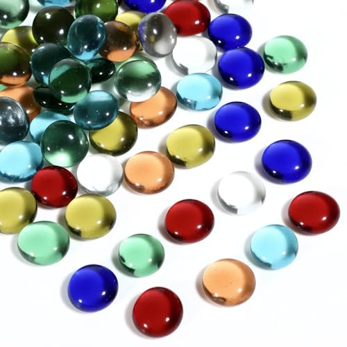 Muggelsteine bunt kinder – ca. 210 Stück, 900g, Glassteine bunt, Glasnuggets bunt, Dekosteine für Vasen, glassteine deko, 15-20mm,für Aquarium, Wasserpflanzen und DIY-Projekte
