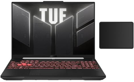 ASUS TUF 16” WUXGA 144Hz Gaming Laptop | AMD Ryzen 7 7445HS 3.2GHz | NVIDIA GeForce RTX 4050 | Backlit | Webcam | 16GB RAM DDR5 | 512GB SSD | Windows 11 Home | Bundle with Mouse Pad