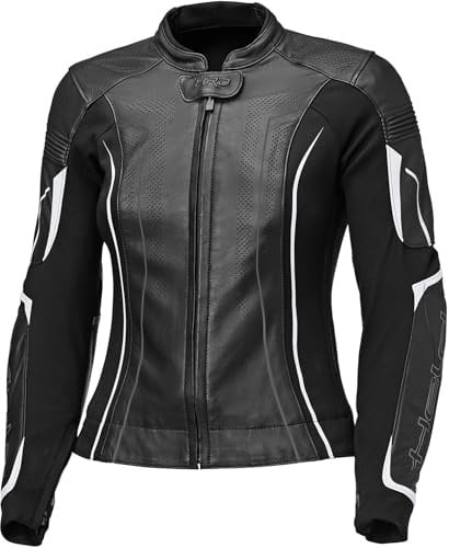 Held Debbie 3 Damen Motorrad Lederjacke, schwarz/weiß, 84