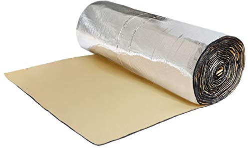 sourcing map 100cmX100cm Aislante Térmico Lámina Insonorizante Aluminio Forro Papel Adhesivo 5mm Espesor Espuma Aislante Acústico Insonorización Coche