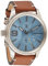Diesel Herrenuhr Rasp Chrono 50Mm, QuarzChronographenwerk, 50mm silbernes Edelstahlgehäuse mit Lederarmband, DZ4443