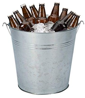 Reduced to Clear. Less Than Half Price! Galvanised Metal Beer Bucket Wine Cooler Ice Water Fire Garden Plant Party BBQ Barbeque Birthday (12L)