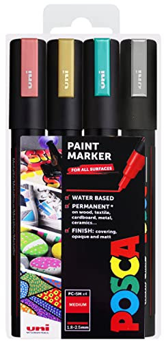 POSCA - PC-5M - Paint Marker Art Pens - 1.8-2.5mm - Autumn Metallic Set of 4 in Wallet