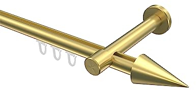 Interdeco Gardinenstangen mit Innenlauf Messing Optik 20 mm Ø Prestige Savio, 240 cm