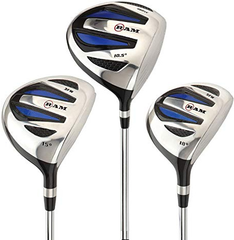 Ram Golf EZ3 Mens Wood Set - Driver, 3 & 5 Wood -Headcovers Included