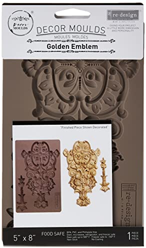 Redesign With Prima Redesign Decor Moulds-Golden Emblem 5x8x8mm Crafting Resin Molds for air Dry Clay DIY Projects Funiture Dresser, Chocolate,Cake,Candy,Backery,Soap,Polymer Clay,hot Glue