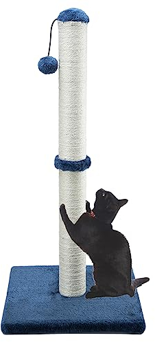 Dimaka 94 cm hoher ultimativer Kratzbaum für Katzen, Krallenkratzer mit Sisalseil und überzogen mit weichem, glattem Plüsch, vertikaler Kratzer [volle Dehnung], modernes stabiles Design, 86,4 cm Höhe