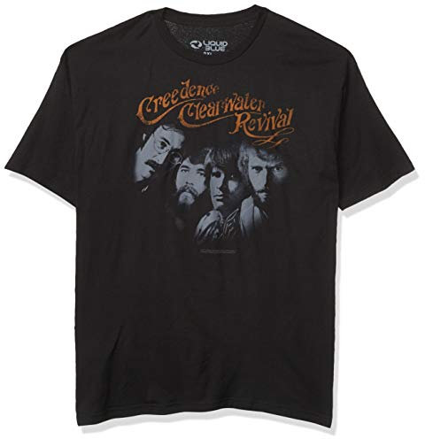 Liquid Blue Creedence Clearwater Revival Pendulum T-Shirt, Carbone, S Unisex-Adulto