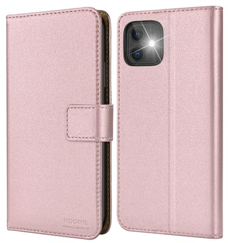 HOOMIL MagFlip Serie Kompatibel mit iPhone 11 Hülle, Premium-Leder Case Handyhülle Schutzhülle - Roségold