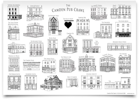 Ben May The Camden Pub Crawl Colour In and Enjoy Poster