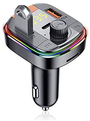 Bluetooth Adapter Auto, Asudaro Bluetooth Transmitter 5.0 Auto Radio Adapter Schnellladegerät Autoladegerät Freisprecheinrichtung Car Kit mit 3 USB Auto Handy Adapter Musik Kabellos Radio Receiver