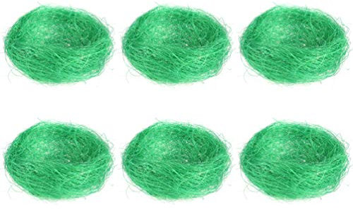 VALICLUD 6 Stück Osternest Mini Vogelnest Naturnest Deko Nest Hühnernest Osterkörbchen für Ostereier Süßigkeiten Küken Frühlingsdeko Ostern Garten Hof Tisch Dekoration Osterdeko Grün