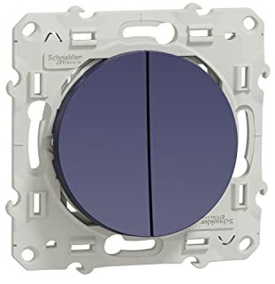 Schneider Electric - Odace, Va-et-vient + poussoir, 10 A, Cobalt - S550285