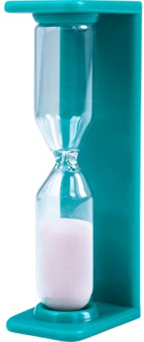 wellsamed Zahnputzuhr mit rosa Sand, Sanduhr, Timer, Zahnputztimer, eckig, 2 Minuten (Grün)