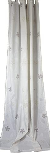 SCHMIDTGARD STOFFE Schlaufenschal Vorhang Gardine Blumenmuster Blickdicht 135 x 245 (BxH) cm Made in Germany Natur