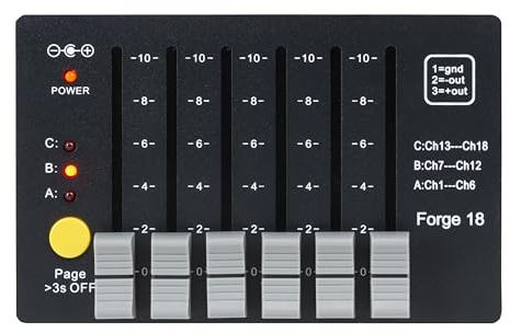 LightmaXX DMX Controller Forge 18, Kompakter 18-Kanal Controller, Ideal für kleine Licht-Setups