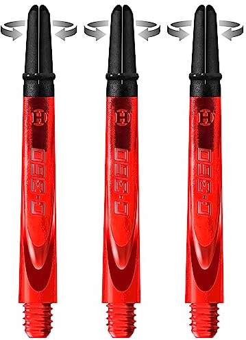 Harrows Darts Technology Carbon 360 Shafts, Rotating Carbon top von Thor-Sports (medium, red)