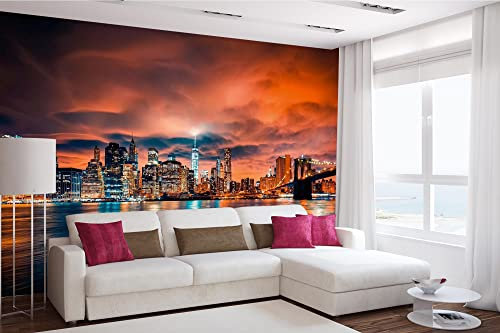 DIMEX LINE Non-Woven Photo Wallpaper New York City at Sunset 375 x 250 cm - Wall Mural, Wall Art for Living Room, Bedroom, Office, Kitchen