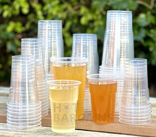 HOT BARGAINS, 100 Clear Strong Reusable Plastic Pint & Half Pint