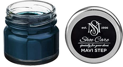 MAVI STEP Crème de Beauté pour Chaussures en Cuir à Base de Cire - 158 Bleu Gris Foncé