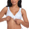 Ayigedu Women's Front Fastening Bras Full Cup Plus Size Non Wired Back Support Posture Bra 44G White