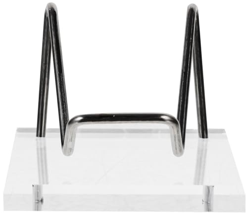 RORPOIR Crystal Display Stand for Raw Gemstones Mineral Display Stand with Secure Bar Clear Acrylic Rock Holder for Small Collections Home and Office Decor 2.56 X 2.56 X 1.97 in