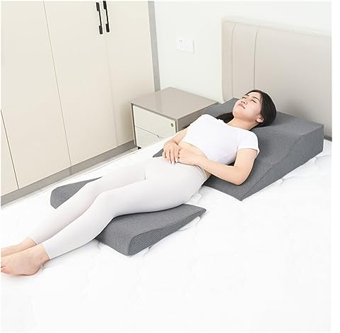 Keilkissen Bett Lesekissen 2Stk Keilkissen-Set zur Linderung von Rücken-, Nacken- und Beinschmerzen, Bettkeilkissen für Erwachsene/Ältere/Schwangere, Nach der Operation Ortho-Kissen, Anti-Schnarchen (