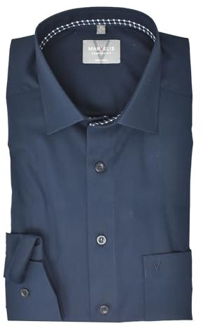 Marvelis Comfort Fit Langarm Hemd | Uni Dunkelblau| New Kent Kragen Gr. 48