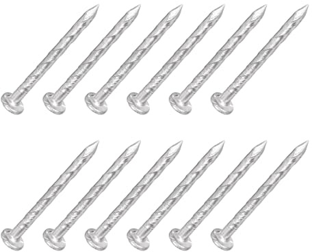 METALLIXITY Zaun Deck Nägel (27mmx2mm) 100 Stück, 304 Edelstahl Spiral Shank Deck Nagel - für Hausreparatur, Wand, böden, Silber