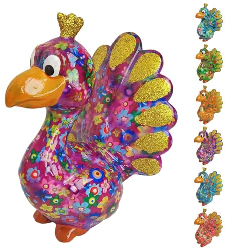 netproshop Spardose Pfau aus Keramik Pomme Pidou Größe M, Auswahl:Paradies
