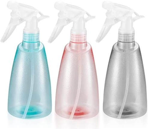 Diompirux Set di 3 Flaconi Spray Riutilizzabili da 500ML, Trasparente Plastica Grilletto Spruzzatore,Bottiglie Vuoto Riempibile, stabile e durevole, Ideali per Pulizia, Giardinaggio e Bellezza